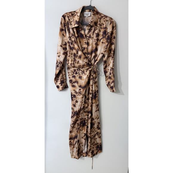 Nanushka Brown Tie Dye Bisso Dress Size Medium $550 - Picture 4 of 9